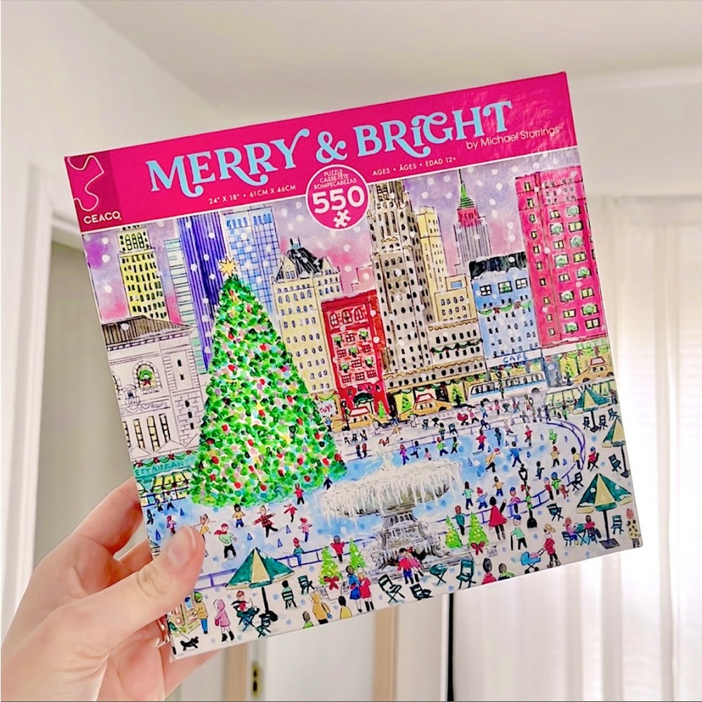 Michael Storrings NYC Watercolor 550pc Christmas Puzzle